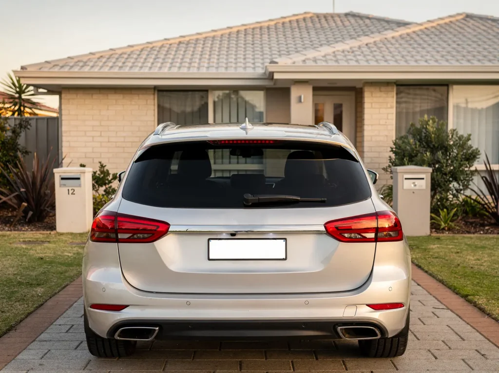 Rear windscreen with even dark window tint and clean edges.